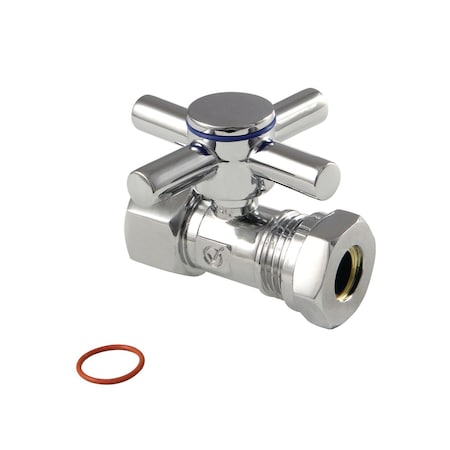 Kingston Brass CC44151DX 1/2" IPS x 1/2" or 7/16" Slip Joint Straight Valve, Polished Chrome CC44151DX